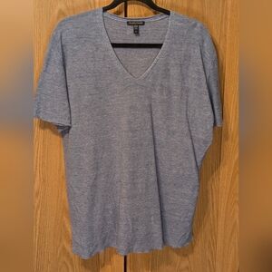 Eileen Fisher Organic Linen Knit Top in a Blue/Gray Color